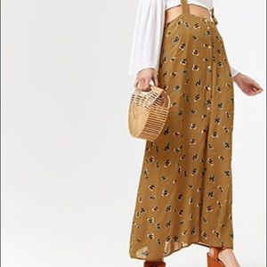 Floral Button-Front Overall Skirt